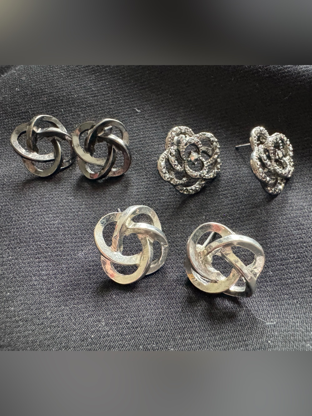 3 pair of Knot Stud Earrings